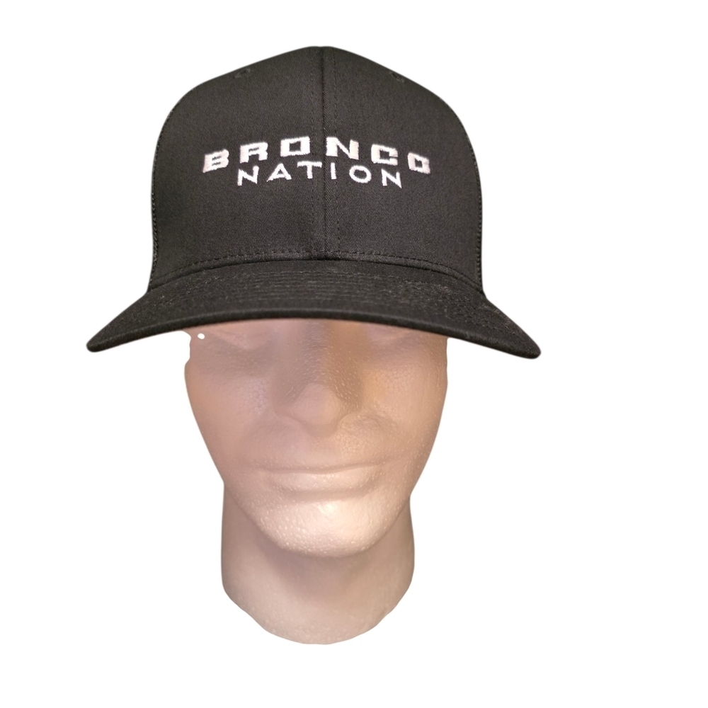 Bronco Nation Black Mesh Flexfit Hat